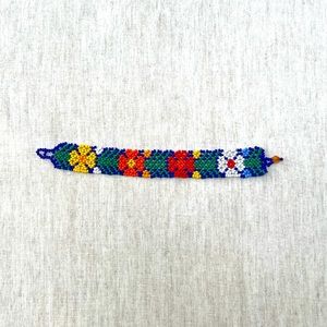Handmade bracelet by the Wayuu Indigenous People of Colombia